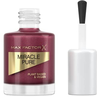 Max Factor Smalto Unghie Miracle Pure Nail Colour, Smalto 100% Vegano, Formula Traspirante, Asciuga Velocemente, Aspetto Sano Anche Dopo La Rimozione, Formato 12 ml, Colore 373 Regal Garnet