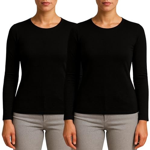 Valko Maglia Termica Donna Manica Lunga – Abbigliamento Termico Donna Caldo ed Elasticizzato con Interno Felpato (Nero, S, 2)