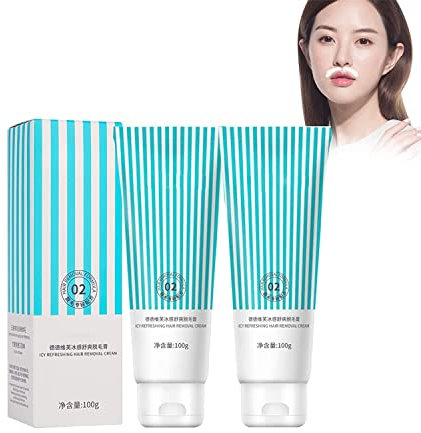 2 Stk Skinetic Peach Fuzz Haarentfernungscreme,2023 Neue Pfirsich-Fuzz-Haarcreme,Erfrischende und sanfte Gesichtshaarentfernung für Gesichtsschnurrbart, Lippenhaar, feines Haar