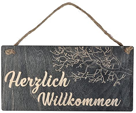 Spruchreif | Holzschild mit Spruch | Holzschild mit Gravur rechteckig | Türschild | Shabby Landhaus Vintage Stil | Deko Geschenk | Holz-Dekohänger | Wanddeko | Willkommensschild | Herzlich Willkommen