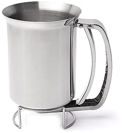 KOLUZ Dispensador de Masa de panqueques de Acero Inoxidable, Embudo de Masa, dispensador de Masa de panqueques, porcionador de panqueques, Herramienta de decoración de Pasteles de Uso de panadería