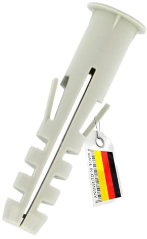 PRIOstahl Spreizdübel Nylondübel Allzweckdübel Schraubendübel PROFI-Dübel 20 x Dübel mit Kragen Durchmesser: 10 x 50 mm aus PE-Qualität zur Befestigung in Beton Vollziegel Hochlochziegel uvm.