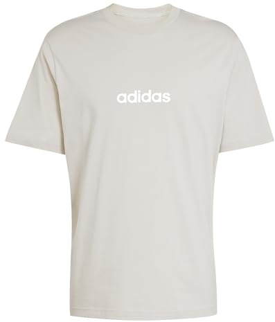 adidas Homme Essentials Linear Single Jersey Shirt, Wonder Alumina/White, L