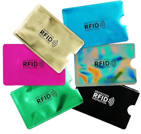 Off-Block RFID Schutzhüllen Color Set Schutzhüllen 6er Set NFC Blocker EC Schutz Etui Neueste Generation 2024 Schutz vor Datendiebstahl und Datenklau Zur Abschirmung Ihrer Chipkarten
