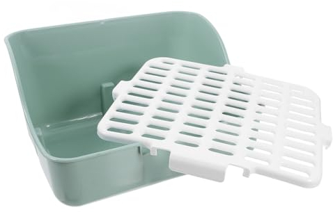 Milisten Meerschweinchen-Toilette Großes Fassungsvermögen Leicht Zu Reinigen Kaninchen-katzentoilette Eckdesign für Kleintiere Olivgrün