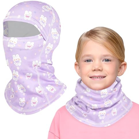 TAGVO Kids Winter Thermal Balaclava for Boys Girls 4-12 Years, Multifunction Windproof Warm Snood Hat Under Helmet Ski Full Face Mask with Neck Warmer for Children Outdoor Snowboarding Cycling Hiking