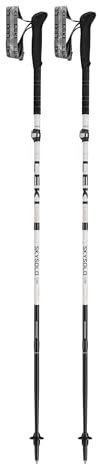 LEKI Skysolo FX.One Carbon Faltbare leichte Wanderstöcke für Thru-Hiking, schnelles Packen & Bergsteigen - Weiß-Schwarz-Orange - 110 cm