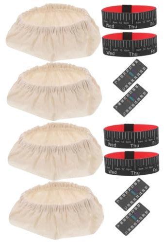 Garneck 2sets Fermentation Jar Kit Jar Cover Thermometer Sticker Date Bands for Sourdough Starter