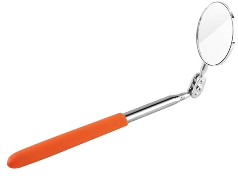 Specchio di ispezione telescopico in acciaio inox con ghiera girevole a 360°, specchio da 30 mm/50 mm, estensibile fino a 600 mm per auto, uso in officina (set di tiranti