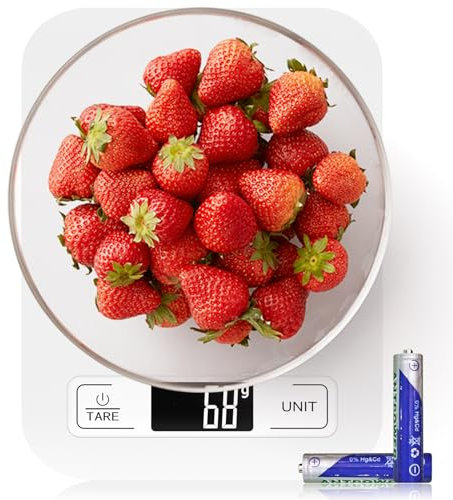 Bilancia da Cucina Digitale, GeeRic 10KG Bilancia per Cucina Elettronica ad Alta Precisione Display LCD In Acciaio Inox Funzione Tara Impermeabile Bilancia per Farina Gioielleria Tè Chicchi di Caffè