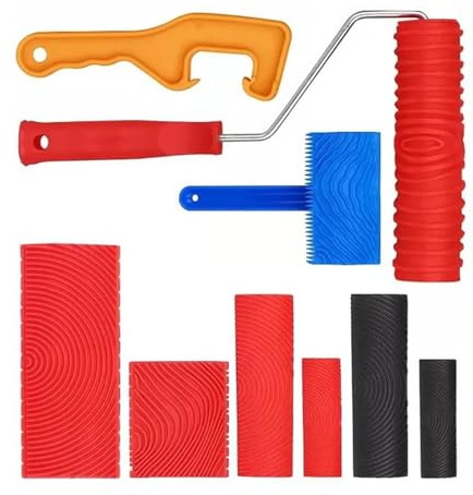 Rullo per pittura realistico in finto legno, per mobili da parete e decorazioni artigianali con struttura in gomma solida, rullo per texture multi superfici