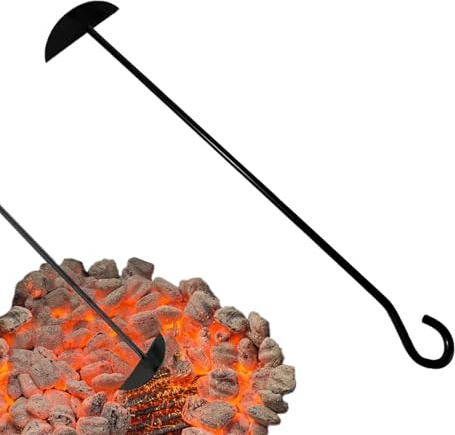 Byeaon Râteau à Cendres,Pelle Robuste à Usage Intensif | Outils de Nettoyage pour Pelle à Charbon | pour Four, Cuisinière, BBQ Extérieur, Poêle à Bois et Barbecue