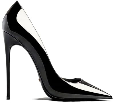 VOGEL VERE Women High Heels Stiletto Pointed Toe Patent Leather Court Shoes