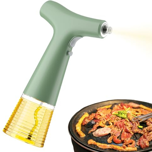 Elektrisk oljespruta – 16,5 cm uppladdningsbar olivolja Spritzer | Bärbar köksprodukt flaska | non-stick matlagning stekning grillning mister pump för hälsosam måltid förberedelse hemma BBQ
