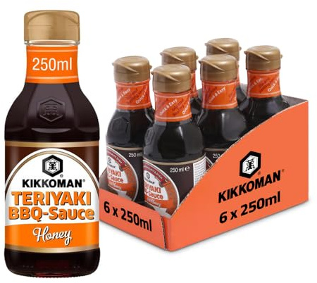 Kikkoman Teriyaki BBQ Honey Sauce, 250ml (Pack of 6)