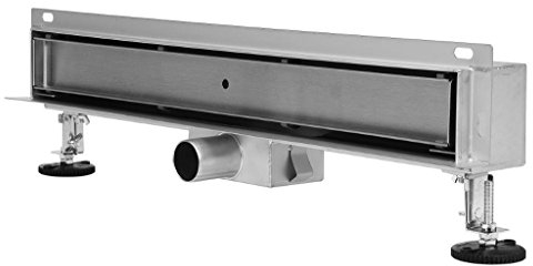 FALA Duschrinne mit Wandablauf befliesbar, Siphon mit Geruchsstop und Haarsieb, Edelstahl Ablaufrinne,Duschablauf Wand(30 cm)