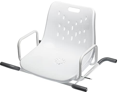 SPES - Sedile da Vasca Girevole, Seggiolino da Vasca con Schienale - Seduta Confortevole e Anatomica - Per anziani e Disabili - Bianco