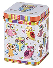 Teemando 2 X Dose Eule, 100 g eckig, Stülpdeckel 9,8 x 6,5 x 6,5 cm = 2 Dosen