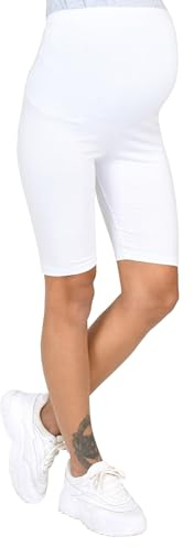 Mija – bekväma korta mammaleggings för gravida kvinnor shorts 1/2 leggings 4008, Vit, XL