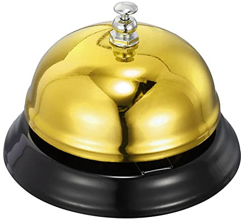 sourcing map Campanello da tavolo, 85 mm per ristoranti, servizio, tono oro