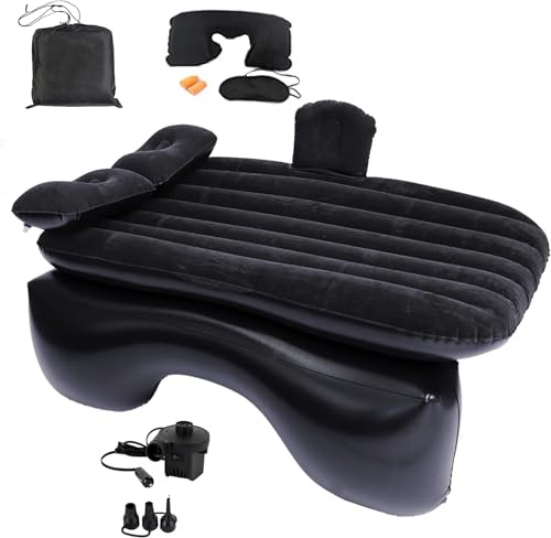 Icelus Car Air Mattress for Back Seat with Air Pump,Portable Thickened Inflatable Camping Bed Sleeping Blow-Up Bed Pad fits Car SUV