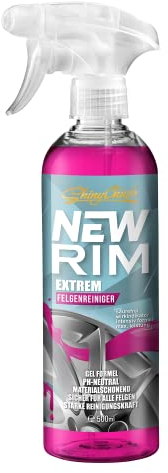ShinyChiefs NEWRIM EXTREM - Felgenreiniger Sprühflasche pH-neutral mit extremer Lösekraft, gelartiger Kraftreiniger für alle Felgen - selbstständige Felgen-Aktivreinigung & Farbwechsel, rot, 500ml