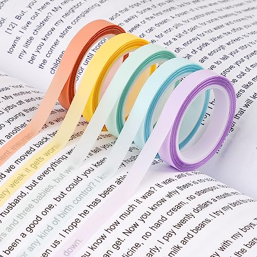 10 Rollen Haftnotizen, Transparente Haftnotizen Klebezettel, Highlight Strips, Fluoreszierende Haftstreifen, Klebezettel Klein, Textmarker Klebeband für Notizen, Bücher (5M/Rollen)