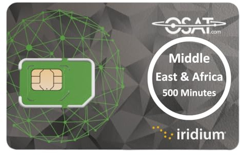 OSAT Iridium Moyen-Orient et Afrique 500 Minutes de Temps d'antenne prépayé pour téléphone Satellite – Validité 365 Jours – Rechargeable – Activation et recharges en Ligne