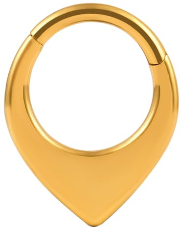 Vankula Septum Segmento de Clicker Hinged Aro de nariz 16G 8mm de acero quirúrgico Helix Tragus Daith Piercing Joyas Para Mujer Hombre Oro