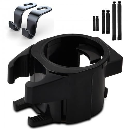 Porte Gobelet Voiture avec Suppor Téléphone et 2 Crochets de Voiture, Support De Ventilation De Voiture Réglable, Compatible avec la Plupart des Véhicules