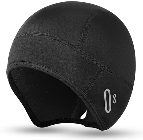 AOOSA Winter Cycling Skull Cap, Windproof Thermal Helmet Liner with Glasses Hole, Cycling Hat Under Helmet for Men Women, Warm Skull Beanie Hat for Outdoor Sports Running Skiing Riding Skating