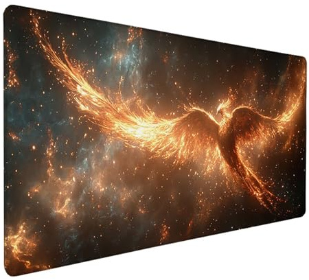 Musmatta XXL Stjärnhimmel, Fågel Musmatta Gaming Pad 1600x800x3mm, Skrivbordsmatta med sydda Kanter, Halkfri Musmatta, Skrivbordstillbehör, Rato Gamer Matta, W-5623