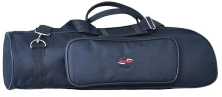 Qectial Borsa per tromba a tre tasti, custodia da viaggio per violino, leggera e portatile in tessuto Oxford, borsa a tracolla per il trasporto, Nero