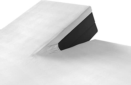 SLEEPMED 2er Pack Jersey Split Topper weiß, Spannbettlaken 200 x 200 cm für Boxspringbetten aus Baumwolle, antiallergischer Matratzenbezug mit Schlitz