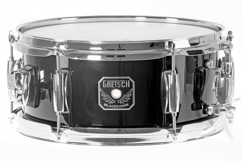 Gretsch SD Snare Drum - Black Hawk Mighty Mini - Full Range - 7-Ply Poplar Shell - Chrome Hardware - Black - 12x5.5, BH-5512-BK
