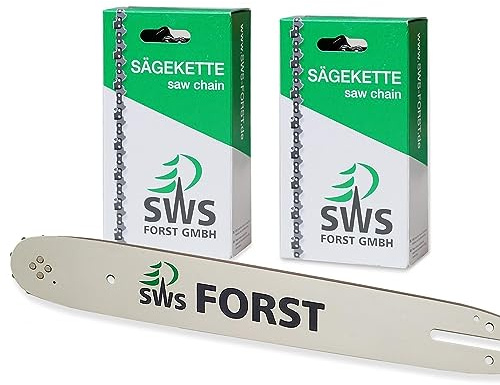 50cm SWS Forst GmbH Schwert Set mit 2 Vollmeißel Sägeketten 3/8 72TG 1,5mm kompatibel mit Husqvarna 562XP