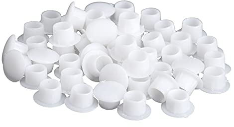 MSemis 50 Stück Abdeckkappen für Bohrlöcher Möbel Kappen Blindkappen Kunststoff Abdeckstopfen Zaunpfosten Abdeckung zum Eindrücken 6-25MM Z Weiß 10mm