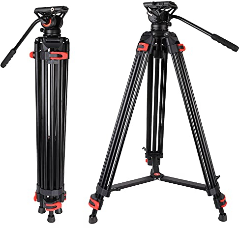 COMAN 188cm Kamera Stativ Robustes Professionelles Fotokamera Videostativ 360° Kugelkopf und 1/4'' Gewinde tragendes Gewicht 8kg Tragetasche Inklusive Schnellwechselplatte,tripod stative kamerastativ