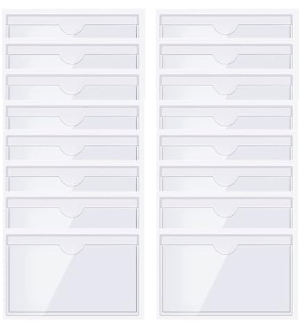 100 Stück Visitenkartentaschen Selbstklebend, Selbstklebende Etikettenbeutel, Transparenter Kreditkartenhalter, Etiketten Kartenhalter für Büro Organisieren und Sortieren(Size:(A4) 31.5 * 22.5CM)