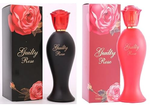 Modaleo - 2 Pack Guilty Rose Red & Black for Womens Eau de Perfume for Her Spray 100ml Each