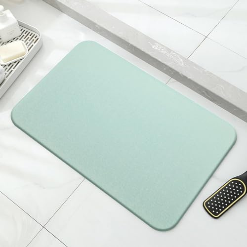 Alfombra de Baño de Piedra Absorbente, Antideslizante, de Diatomita Natural, para Hogar, Verde, 39x60cm
