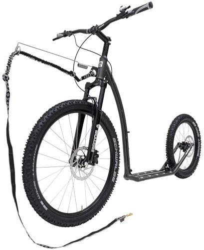 Disc Tretroller KOSTKA Mushing Max (G6) - für Erwachsene, Roller für Hundesport und Offroad-Abenteuer, Kick Scooter mit 26/20 Reifen, Dogscooter mit Federgabel, bis zu 150 kg (Magic Grey)
