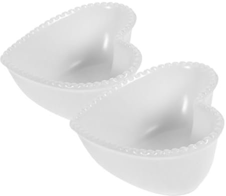 GLEAVI Heart Shaped Porcelain Bowl Nordic Style Snack Plate for Breakfast Desserts Parties Home Use 4.9 Inch Cute Romantic Design