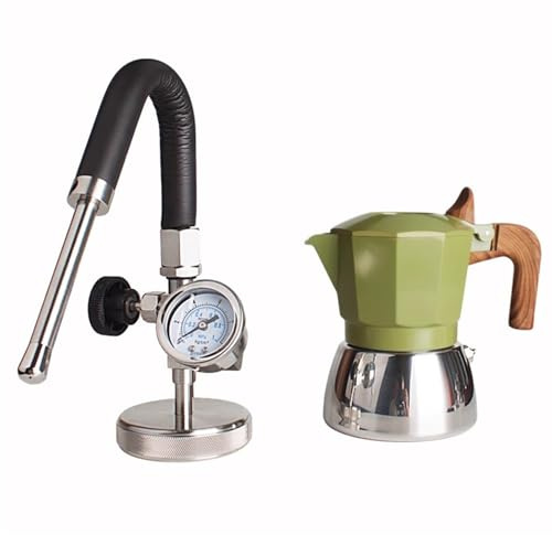 Espumador de leche portátil y caldera de vapor, boquilla de 3 agujeros para espuma rica, compatible con placas de llama abierta e inducción, ideal para acampar y uso al aire libre