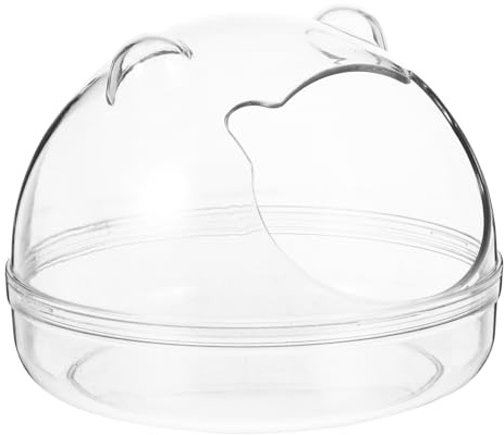 WEKAMOS Baño para Hámster Transparente Antideslizante, Contenedor y Bañera Pequeña para Mascotas, Tamaño Pequeño, Accesorio Seguro para Baño De Animales Pequeños
