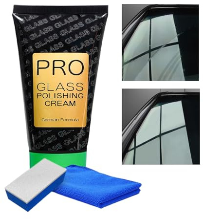 Limpiador de cristales de coche – Crema para eliminar las manchas del coche, pasta de pulido para parabrisas, removedor de películas de aceite, tratamiento de brillo para ventanas de vehículos