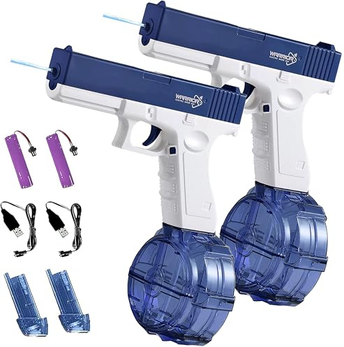 2 Pack Electric Water Gun, Water Guns for Adults, Magazine Large Capacity Automatic Water Gun, Toys for Pool, Outdoor