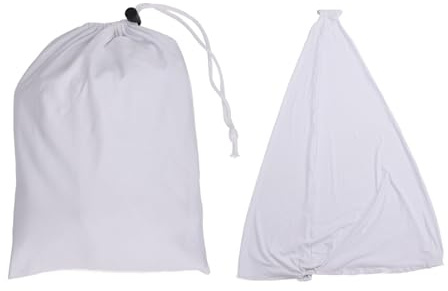 Cubierta para soporte de altavoz, falda elástica para trípode de DJ, malla de fibra de poliuretano elástica ajustable con cierre de gancho y bucle antideslizante, diseño de cables (Blanca)