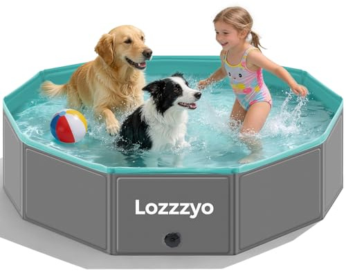 Lozzzyo Hundepool große & Klein Hunde aus Anti-Rutsch PVC, Faltbare Hunde Pool - Leicht zu Reinigen Hundeplanschbecken für Outdoor, Reise, Garten Planschbecken (120 * 30CM)