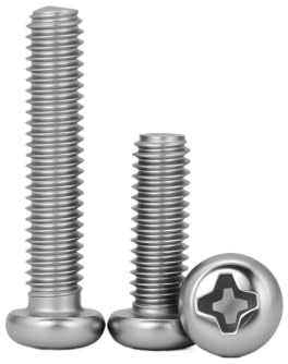 304 Rostfria Screws M1.4-M6 Pan Head | Cross Recessed Machine Bolt Metrisk(12mm,M8(10Pcs))